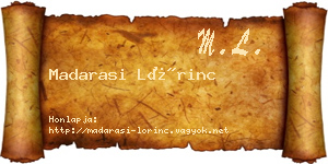 Madarasi Lőrinc névjegykártya